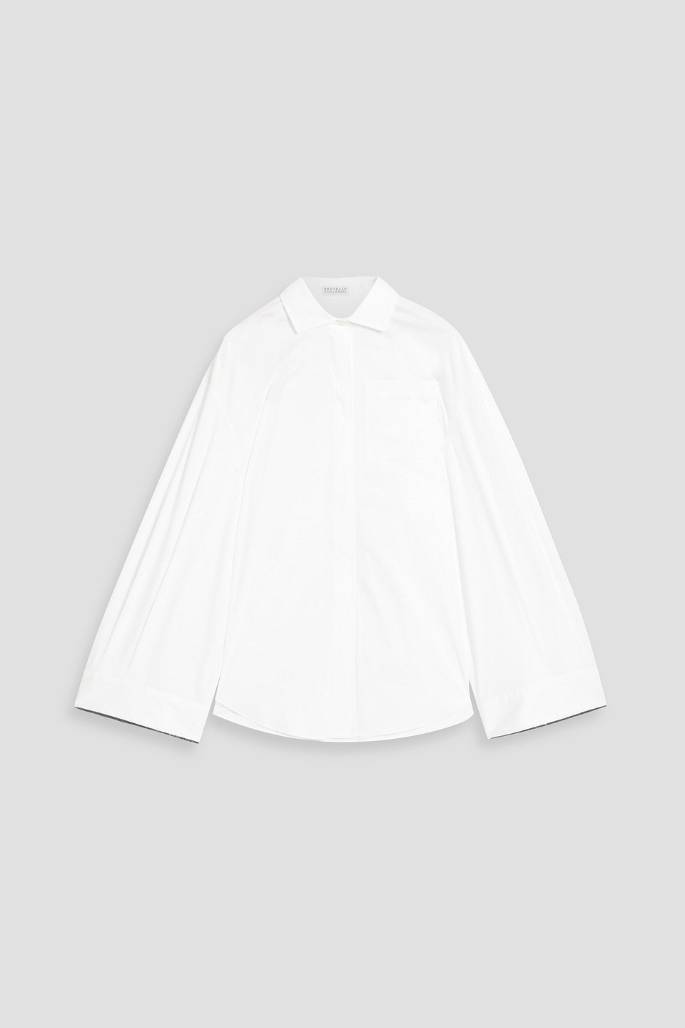 Brunello Cucinelli Contrast-border Poplin Shirt In White
