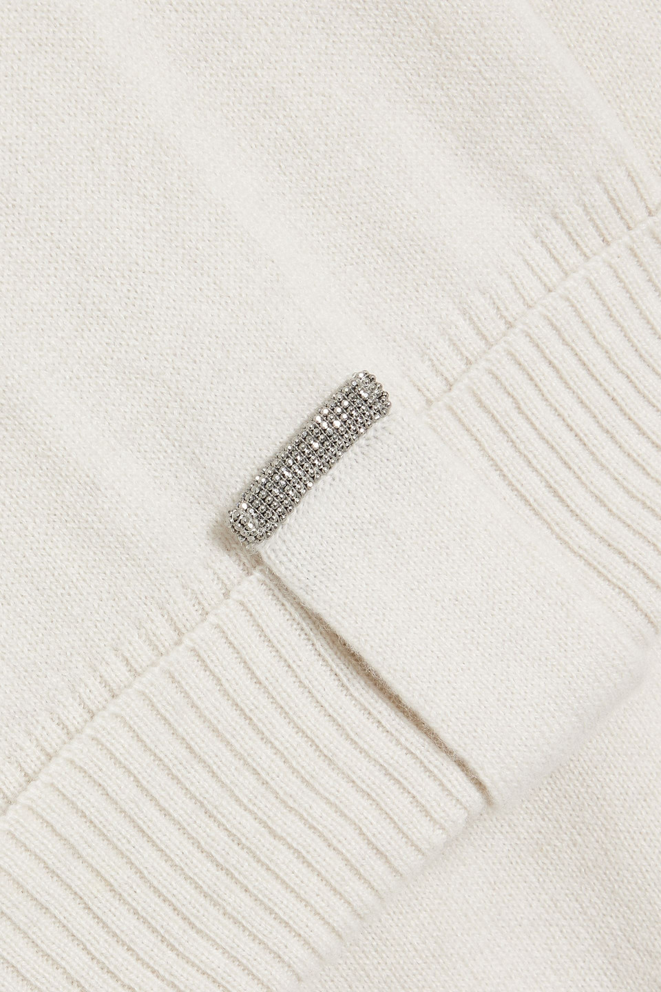Brunello Cucinelli Bead-embellished Cashmere Sweater In Off-white