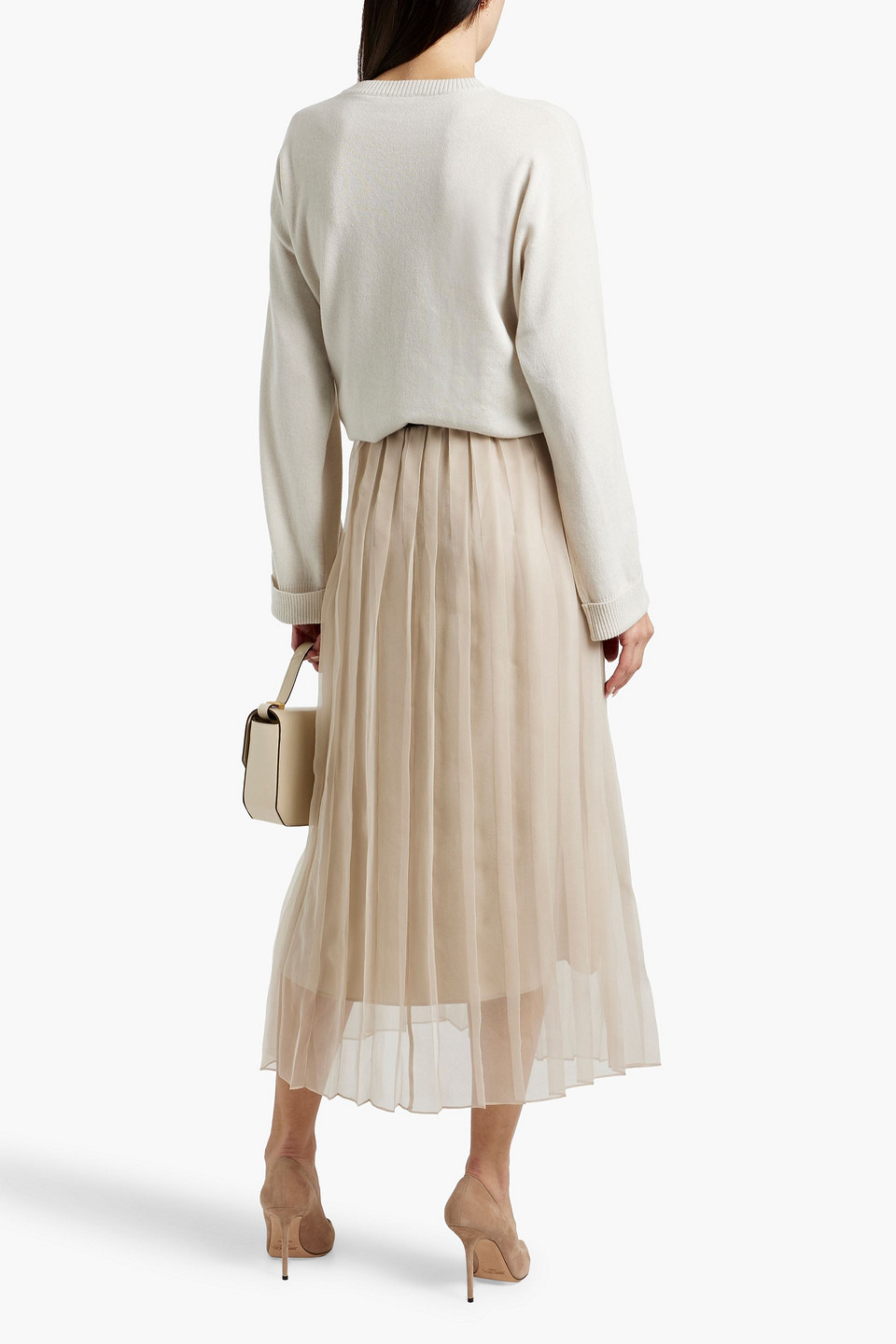 Brunello Cucinelli Bead-embellished Cashmere Sweater In Off-white