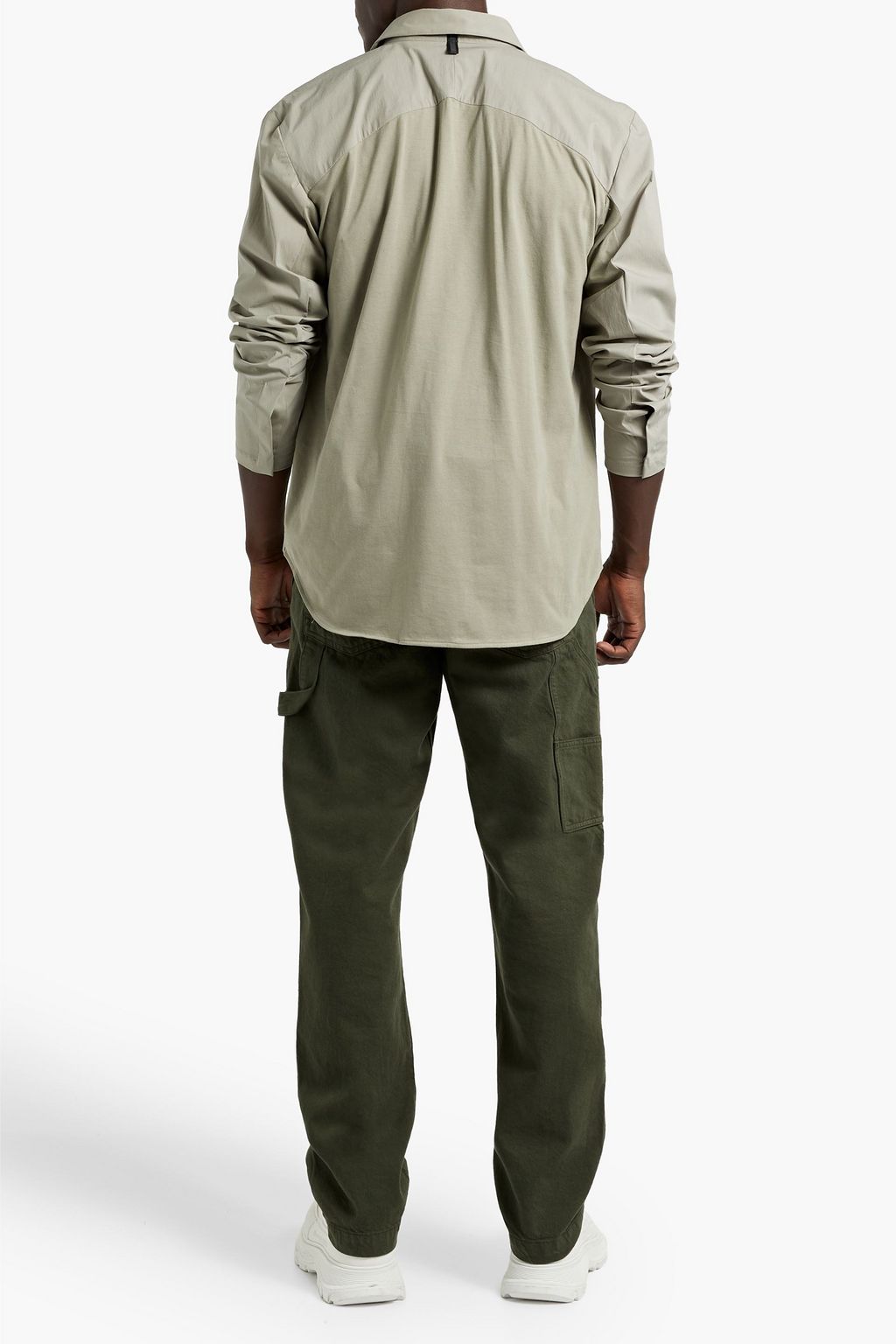 RAG & BONE Pursuit knitted-paneled cotton-blend poplin shirt