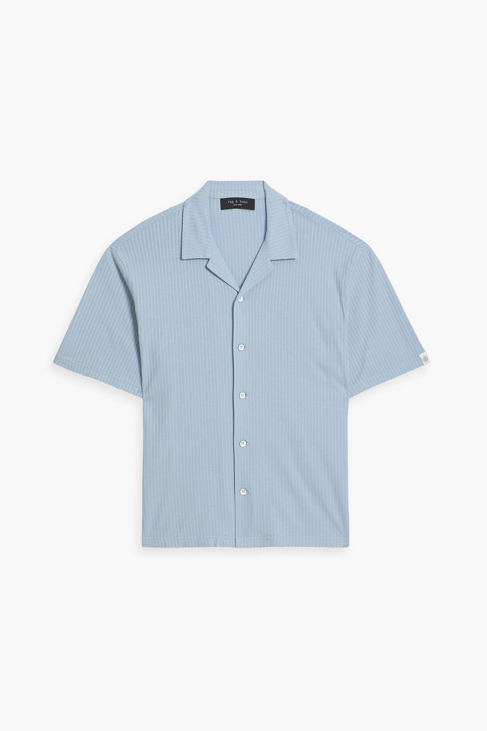 Rag & Bone Avery Ribbed Cotton Shirt In Light Blue