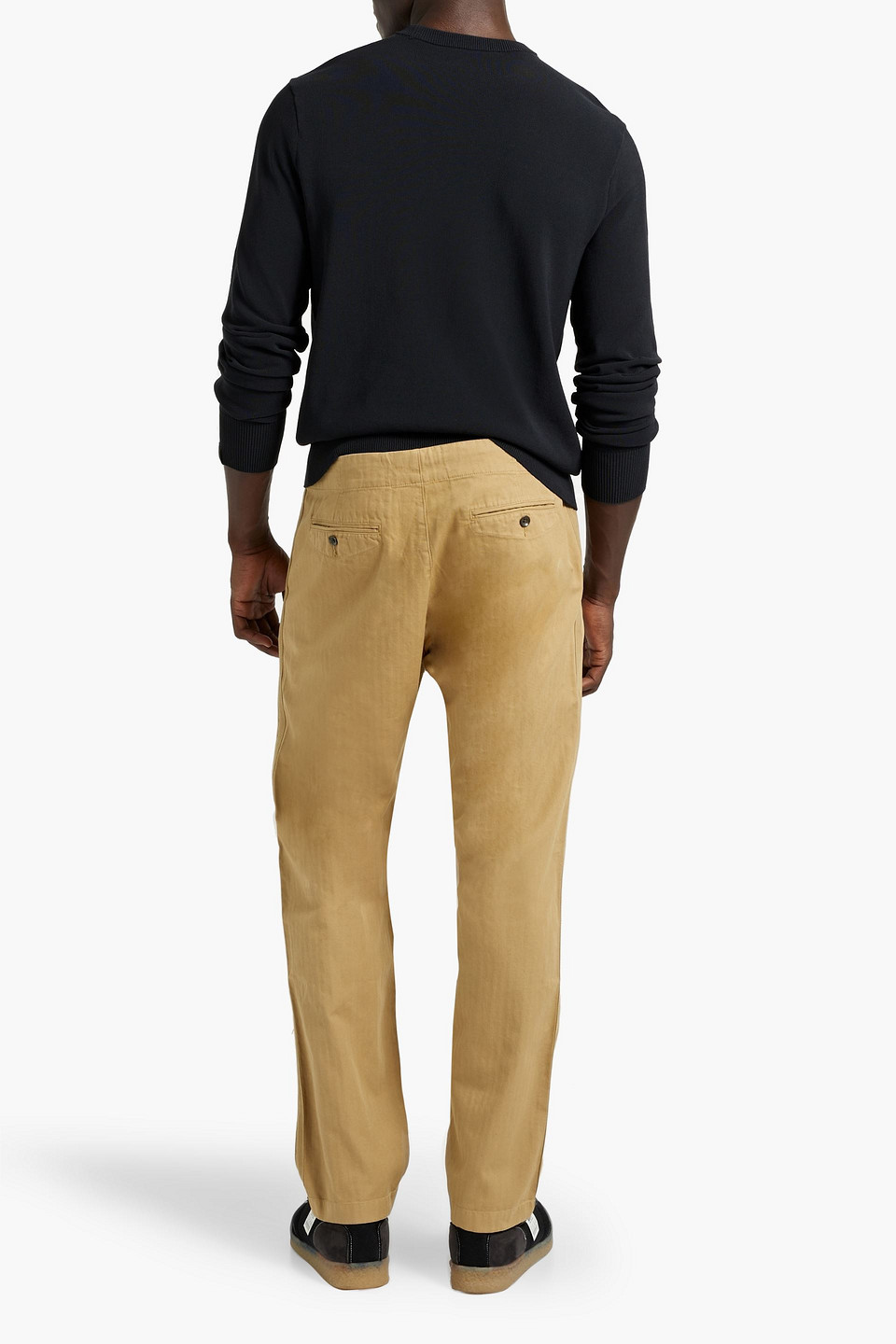 Shop Rag & Bone Herringbone Cotton And Linen-blend Chinos In Sand