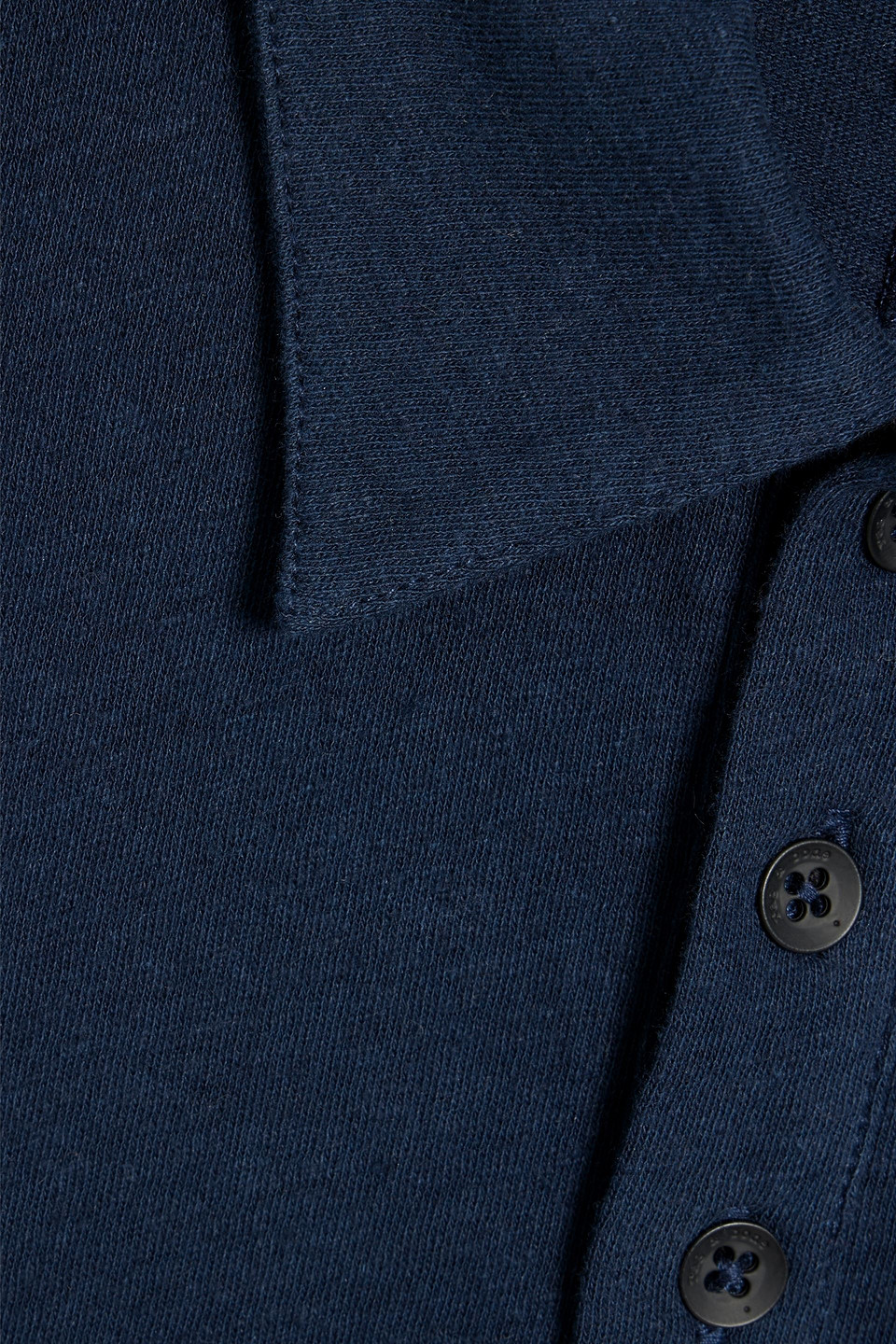 Rag & Bone Linen And Cotton-blend Polo Shirt In Navy