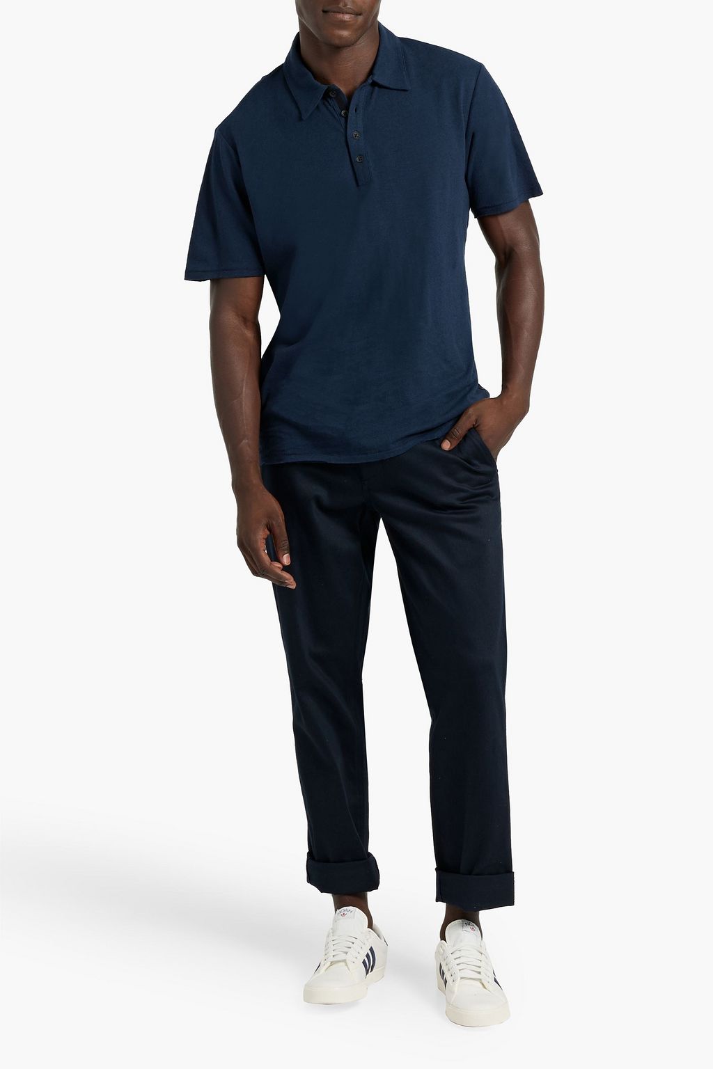 RAG & BONE Linen and cotton-blend polo shirt