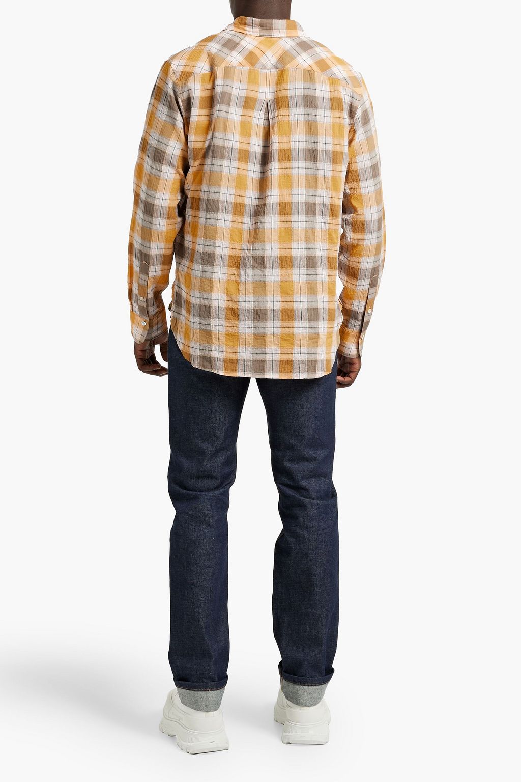 RAG & BONE Beach checked crinkled cotton and TENCEL™-blend shirt