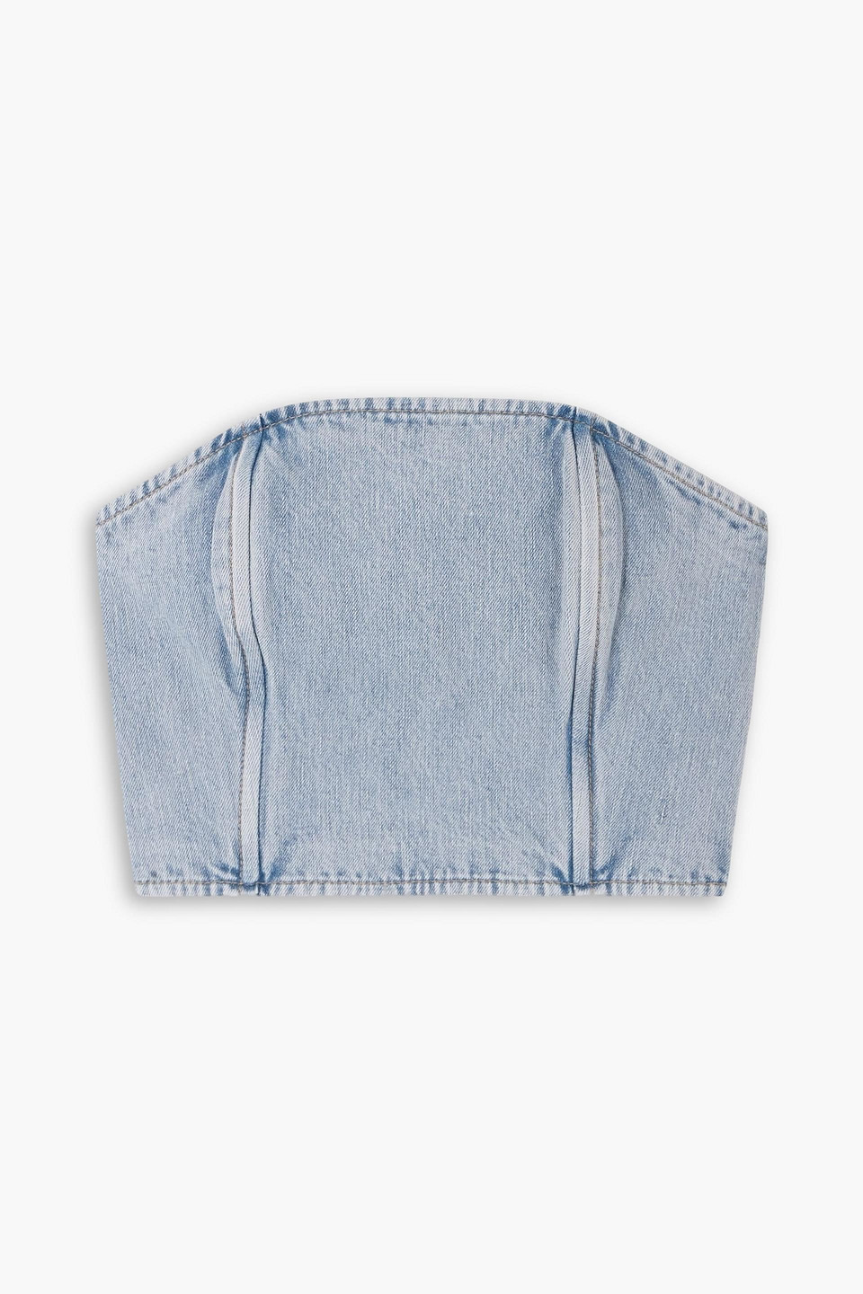 wardrobe.nyc - strapless denim top - blue - xxs