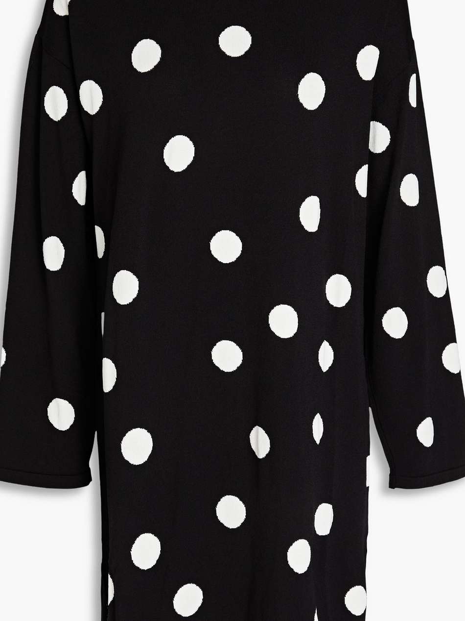 polka-dot jacquard-knit mini dress