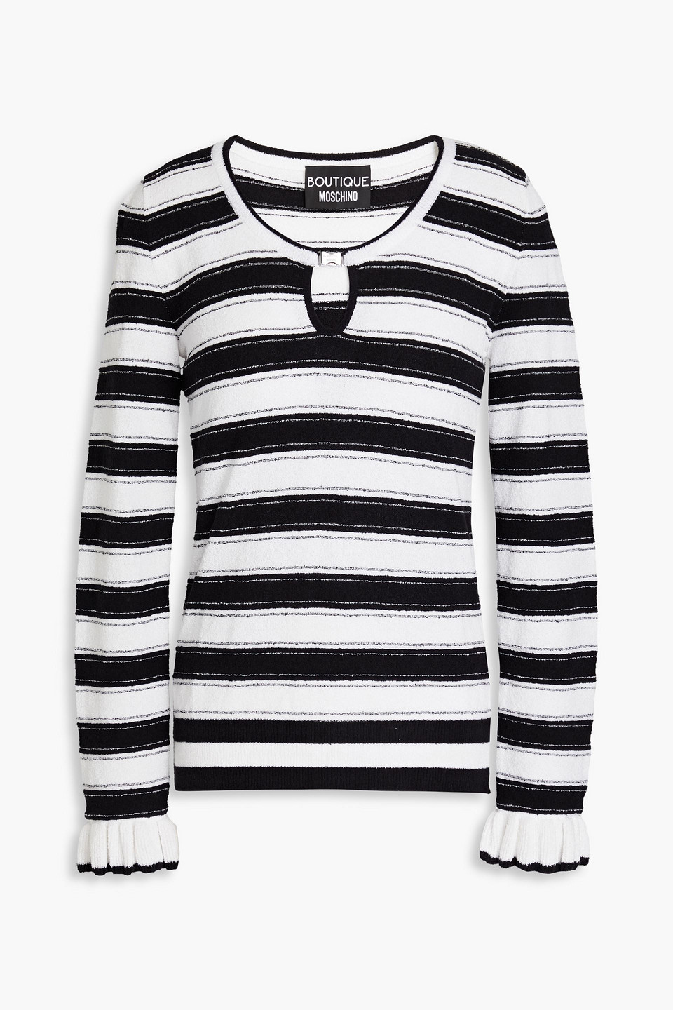 Striped cotton-blend sweater