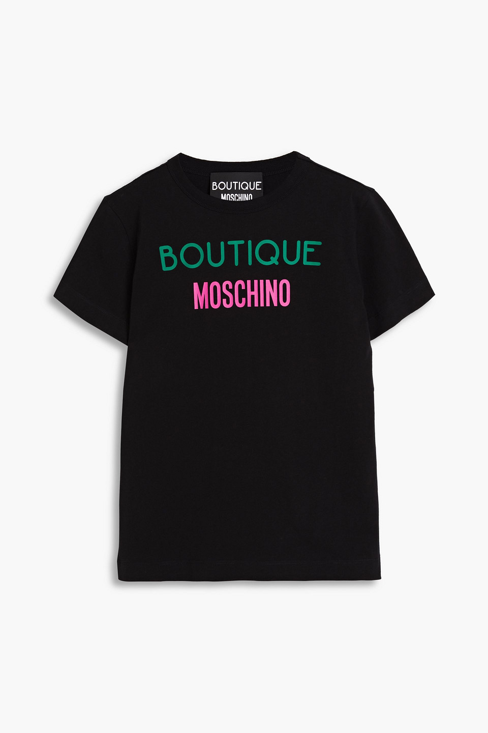 Shop Boutique Moschino Logo-print Cotton-jersey T-shirt In Black