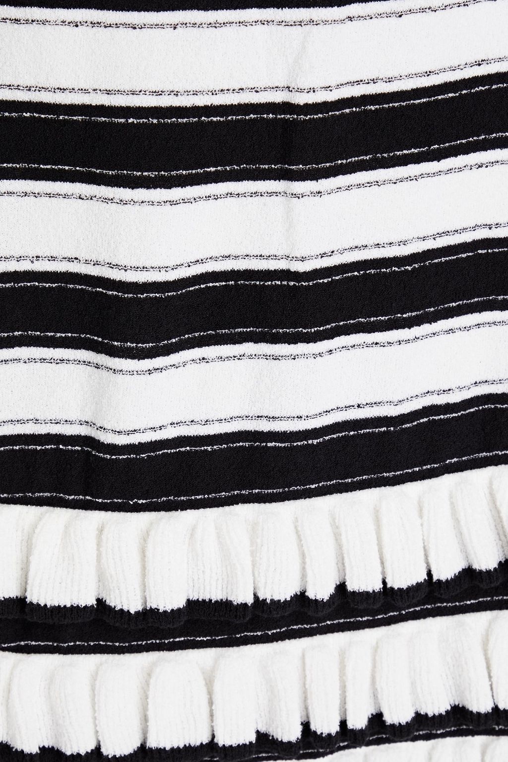 BOUTIQUE MOSCHINO Gestreiftes Minikleid aus einer Baumwollmischung mit Rüschen