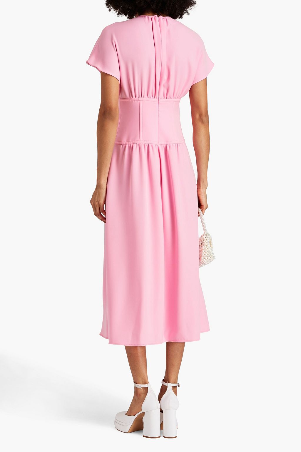 BOUTIQUE MOSCHINO Gathered twill midi dress