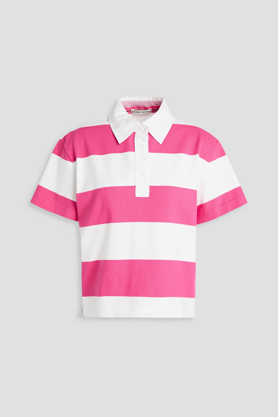 Treva striped cotton-jersey polo shirt