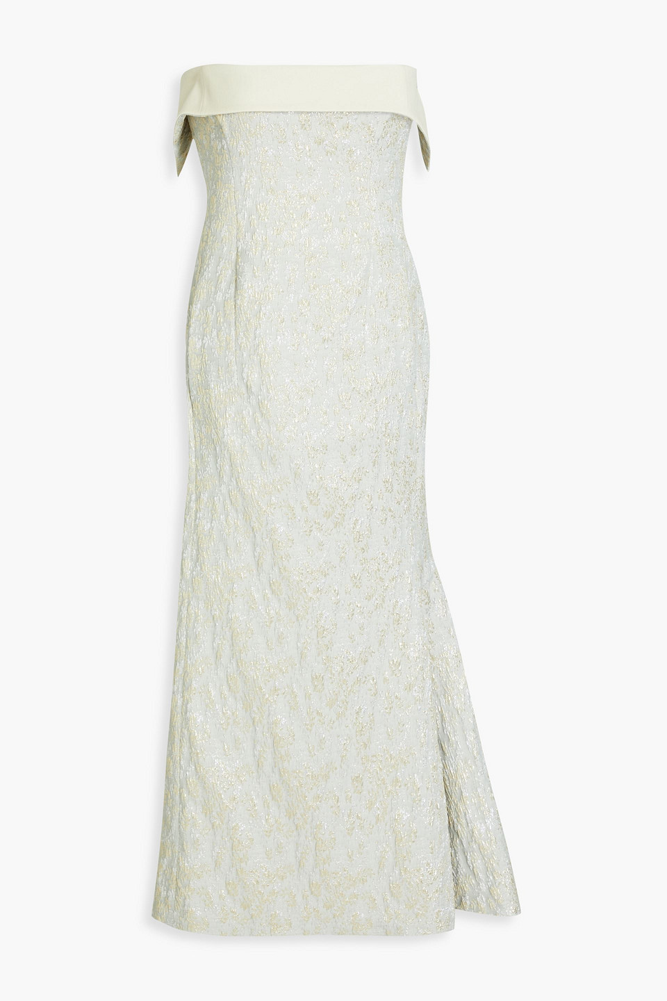 Philosophy Di Lorenzo Serafini Strapless Metallic Jacquard Midi Dress In Sky Blue