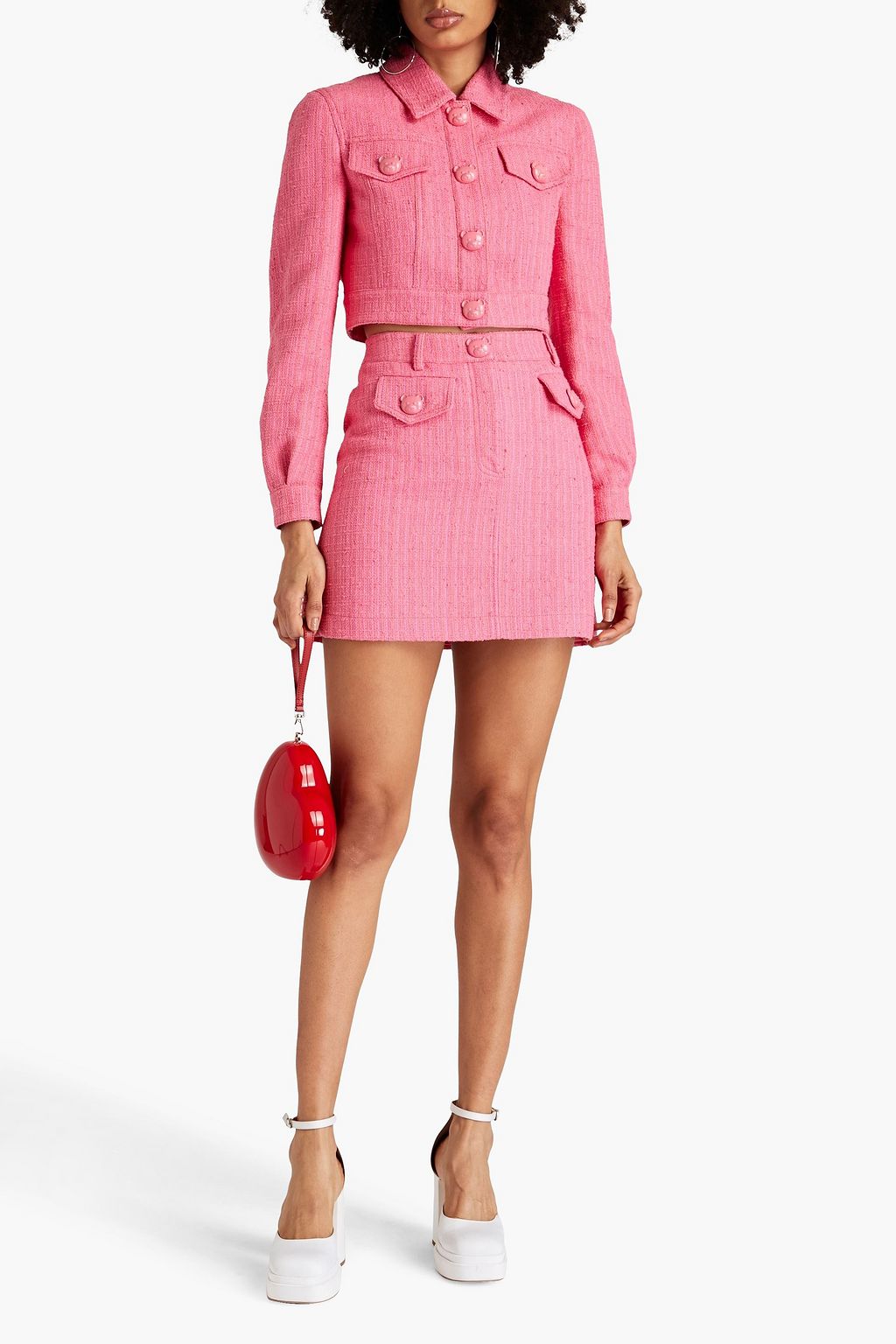 MOSCHINO جاكيت من التويد المصنوع من مزيج من القطن