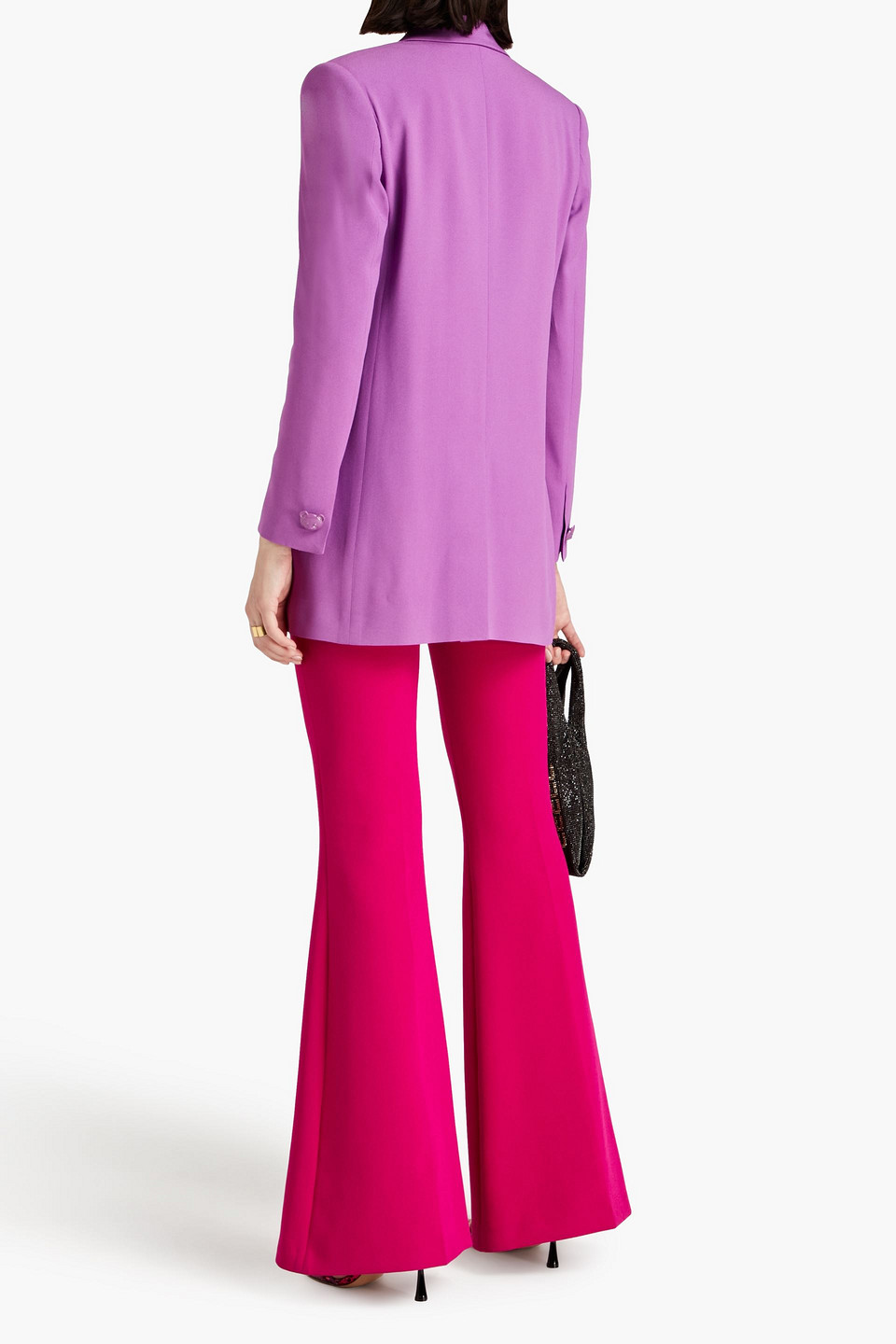 Shop Moschino Crepe Blazer In Violet