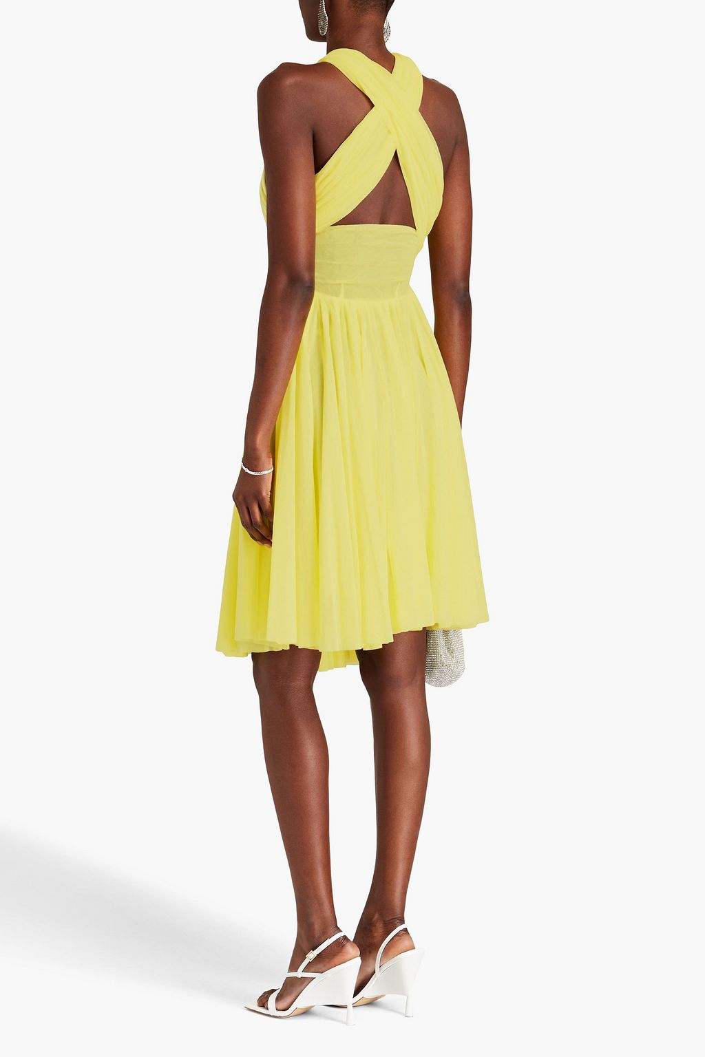 PHILOSOPHY DI LORENZO SERAFINI Gerafftes Kleid aus Stretch-Mesh mit Cut-outs
