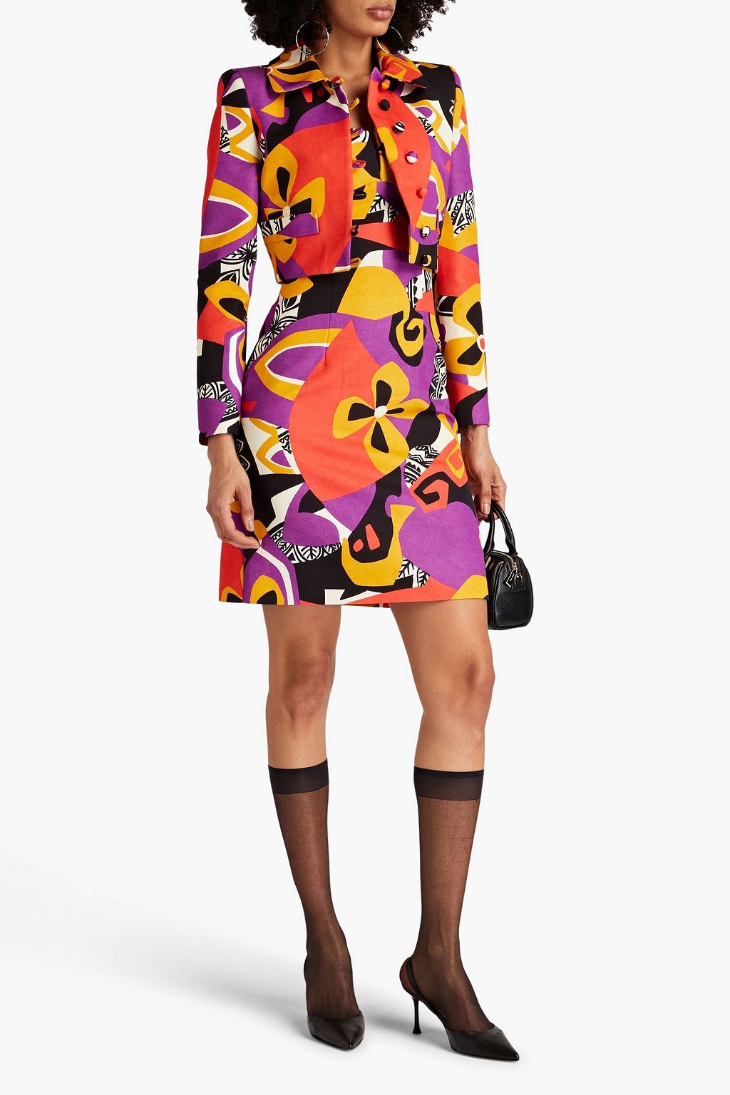 MOSCHINO Printed cotton-blend jacket