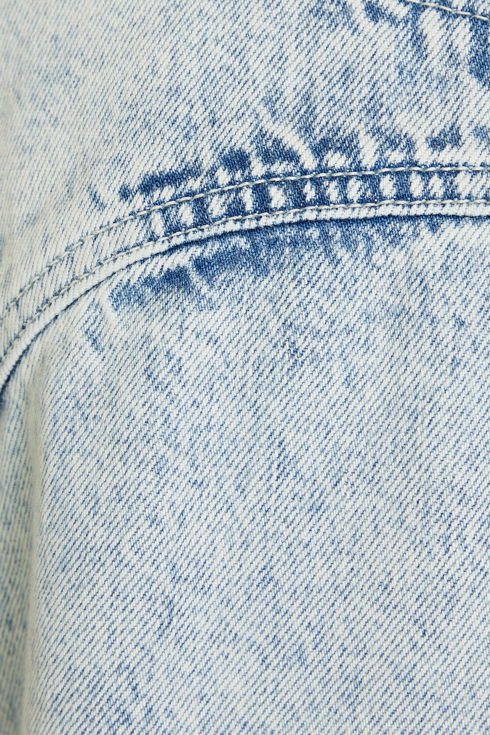 Frame Ausgestelltes Minikleid Aus Denim In Ausgewaschener Optik In Light Denim