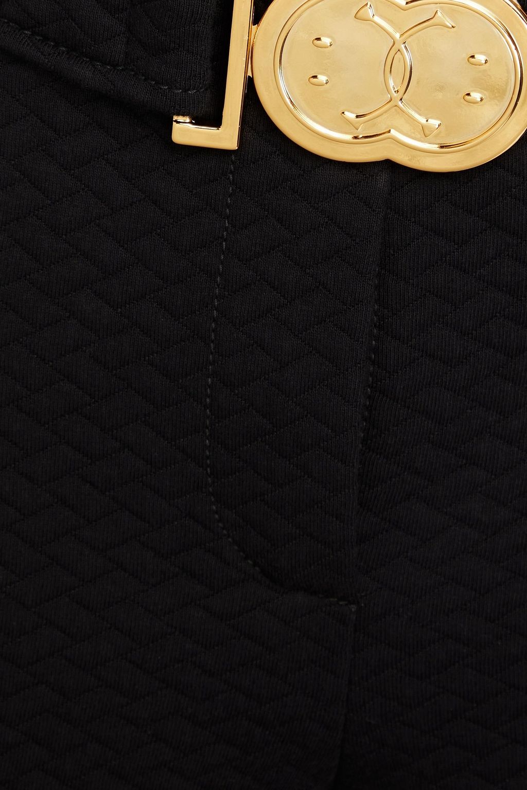MOSCHINO بنطال بأرجل ضيقة مصنوع من الجيرسي بتصميم مبطّن ومزود بحزام