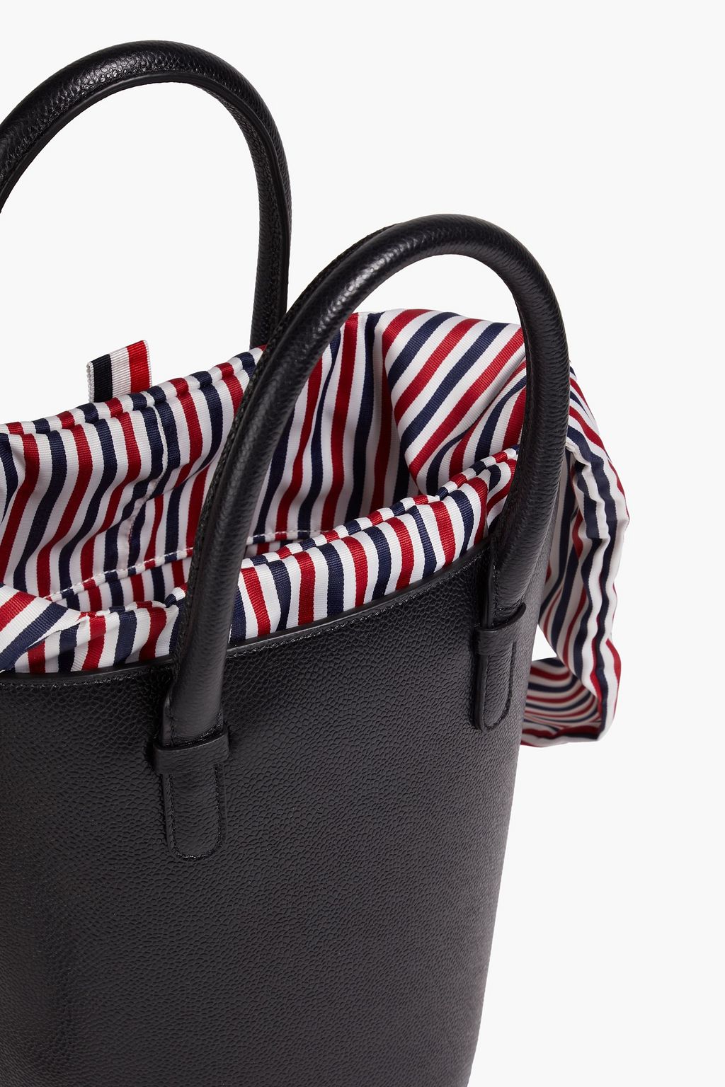 THOM BROWNE Pebbled-leather bucket bag
