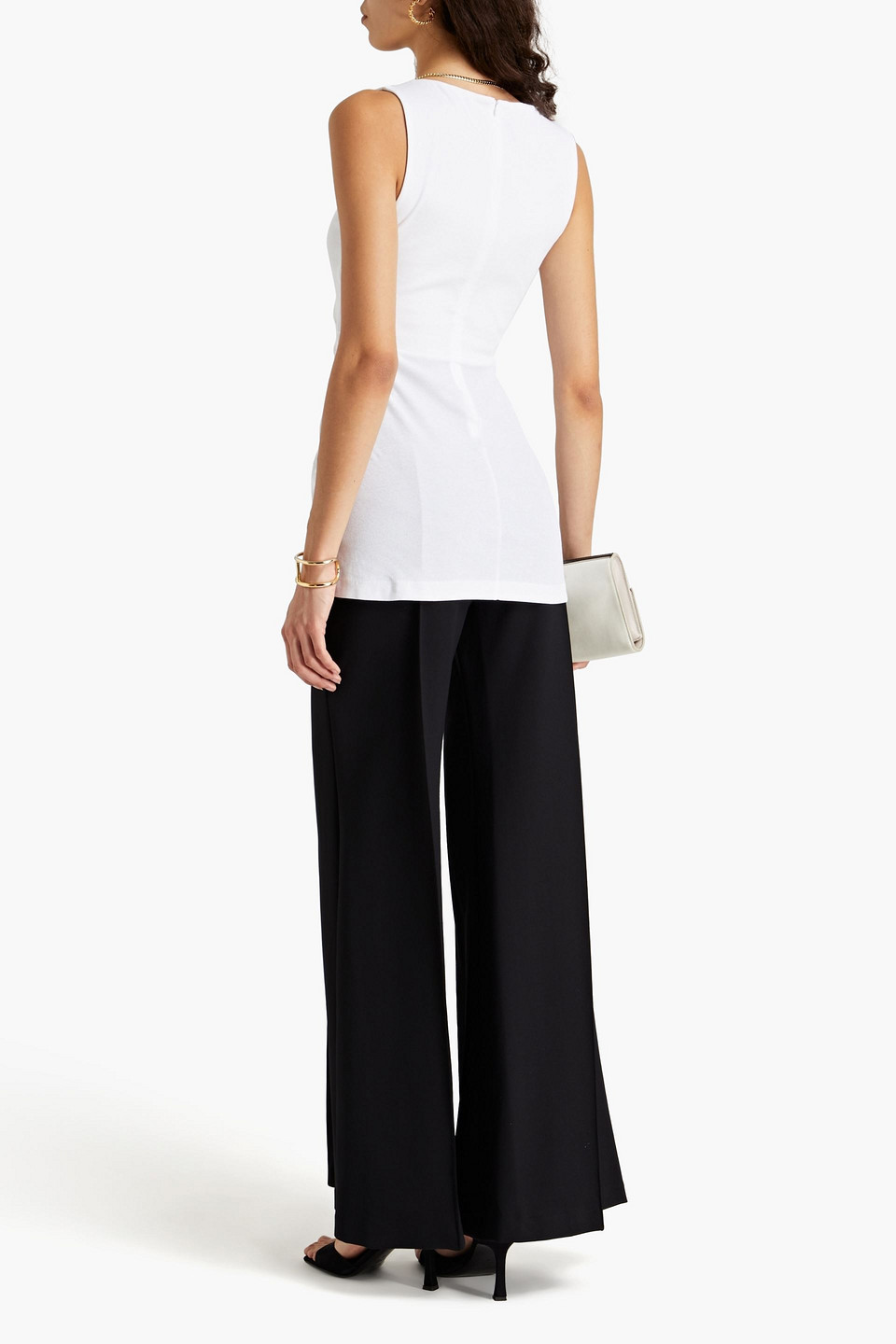 Rosetta Getty - Twisted Cutout Cotton-jersey Top - White - Xs 