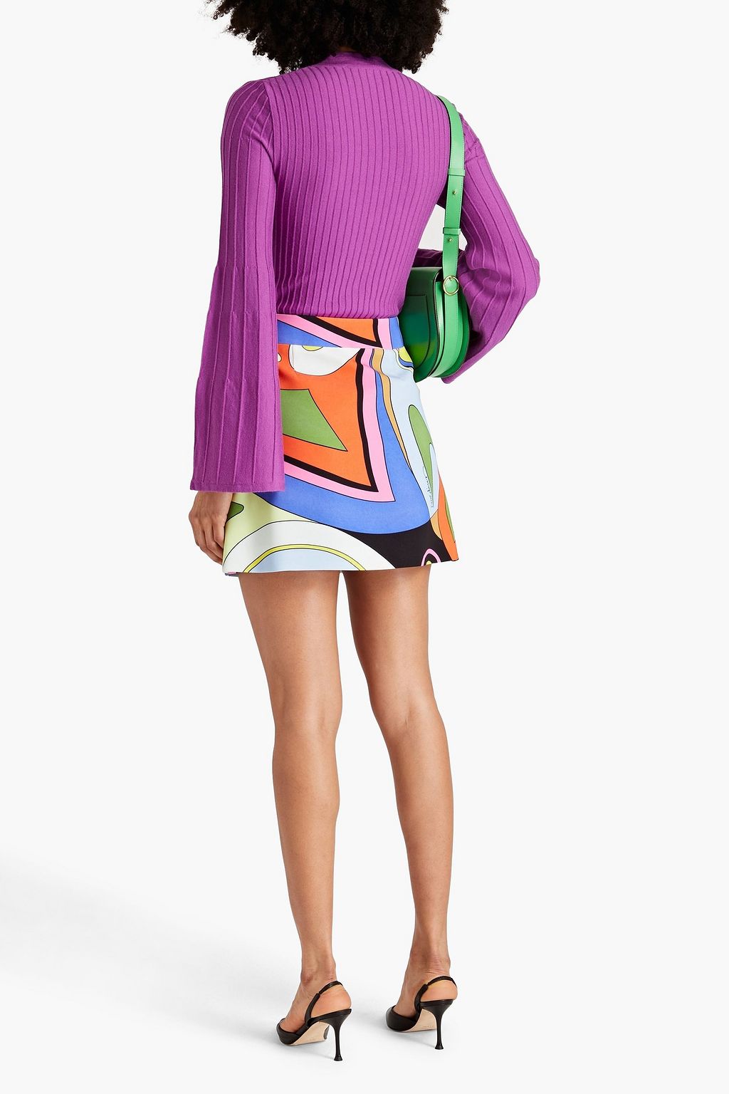 MOSCHINO Printed crepe mini skirt