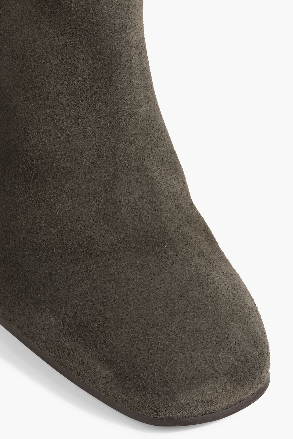 Shop Iris & Ink Coral Suede Knee Boots In Army Green