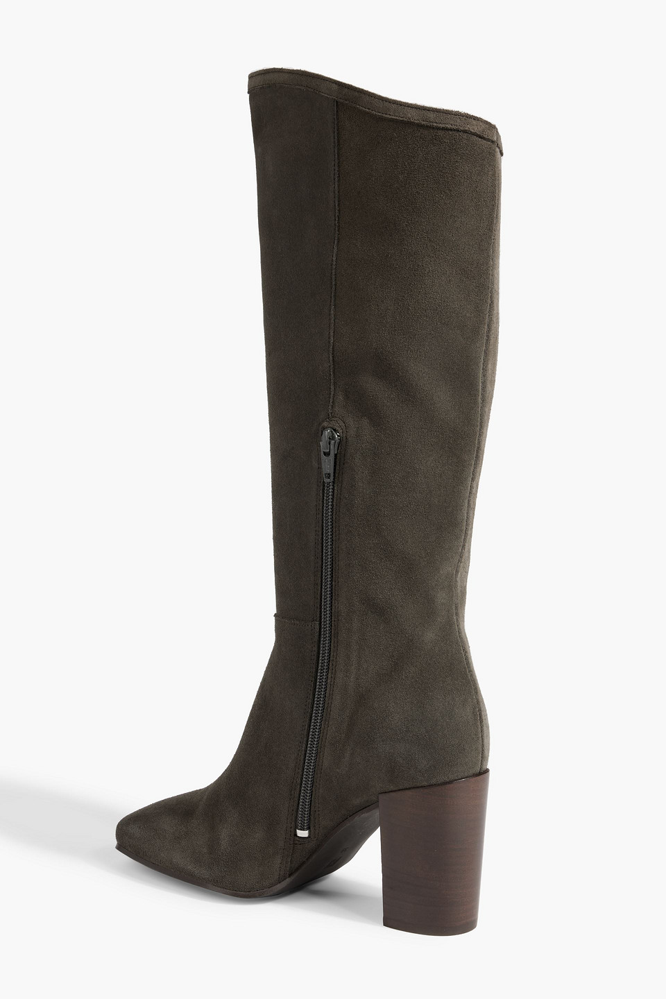 Shop Iris & Ink Coral Suede Knee Boots In Army Green