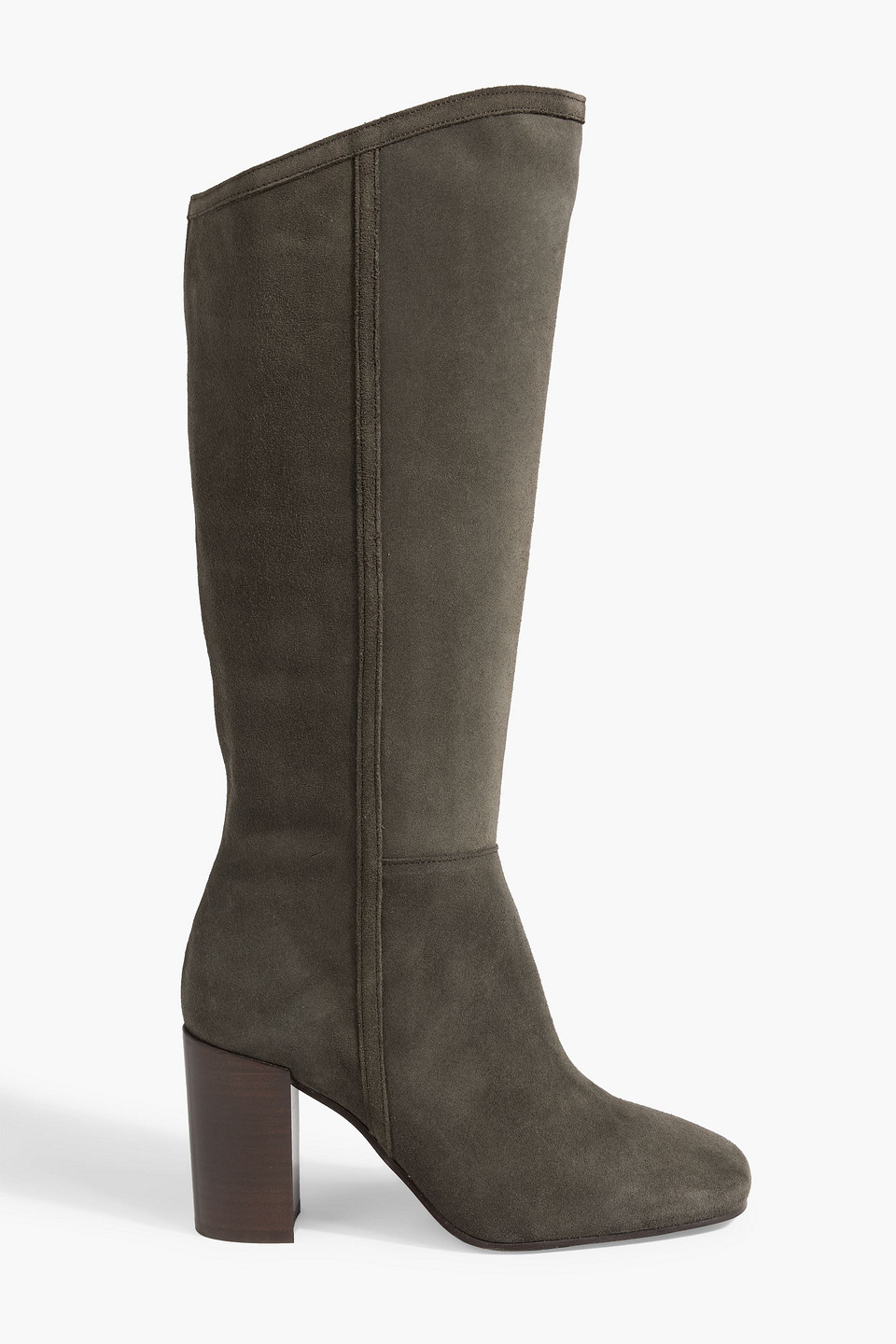 Iris & Ink Coral Suede Knee Boots In Army Green