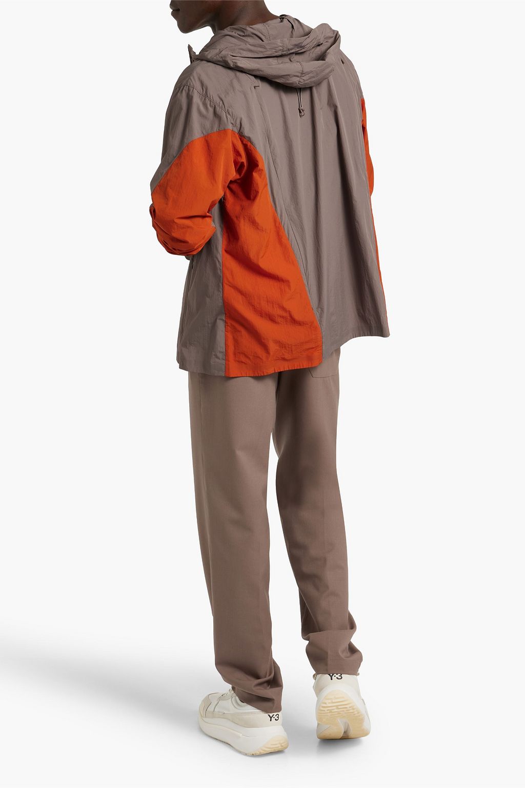 Y-3 Two-tone shell hooded jacket