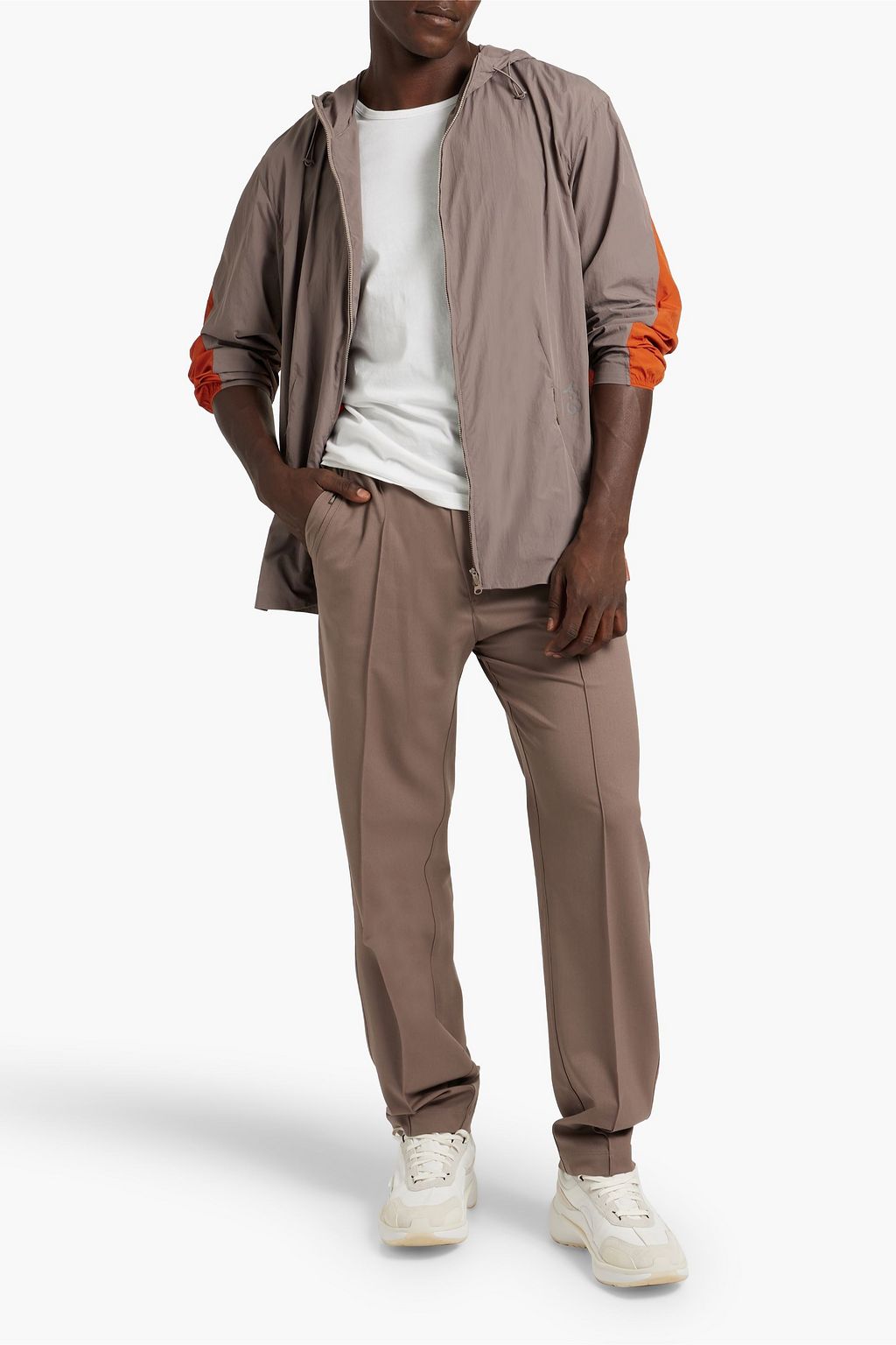 Y-3 Two-tone shell hooded jacket