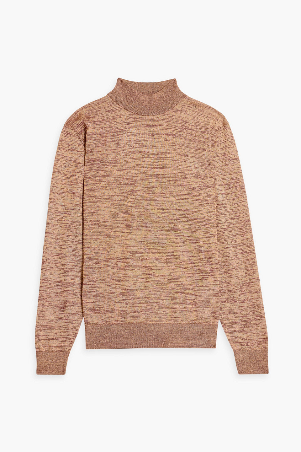 Dolce & Gabbana Slim-fit Space-dyed Knitted Turtleneck Sweater In Sand