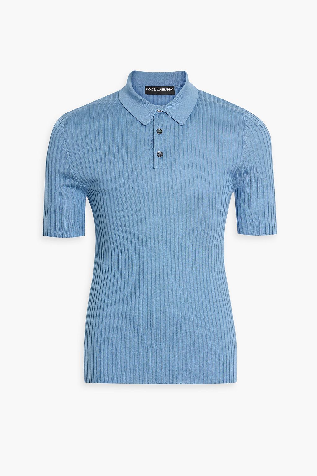 DOLCE & GABBANA Ribbed silk polo shirt | THE OUTNET