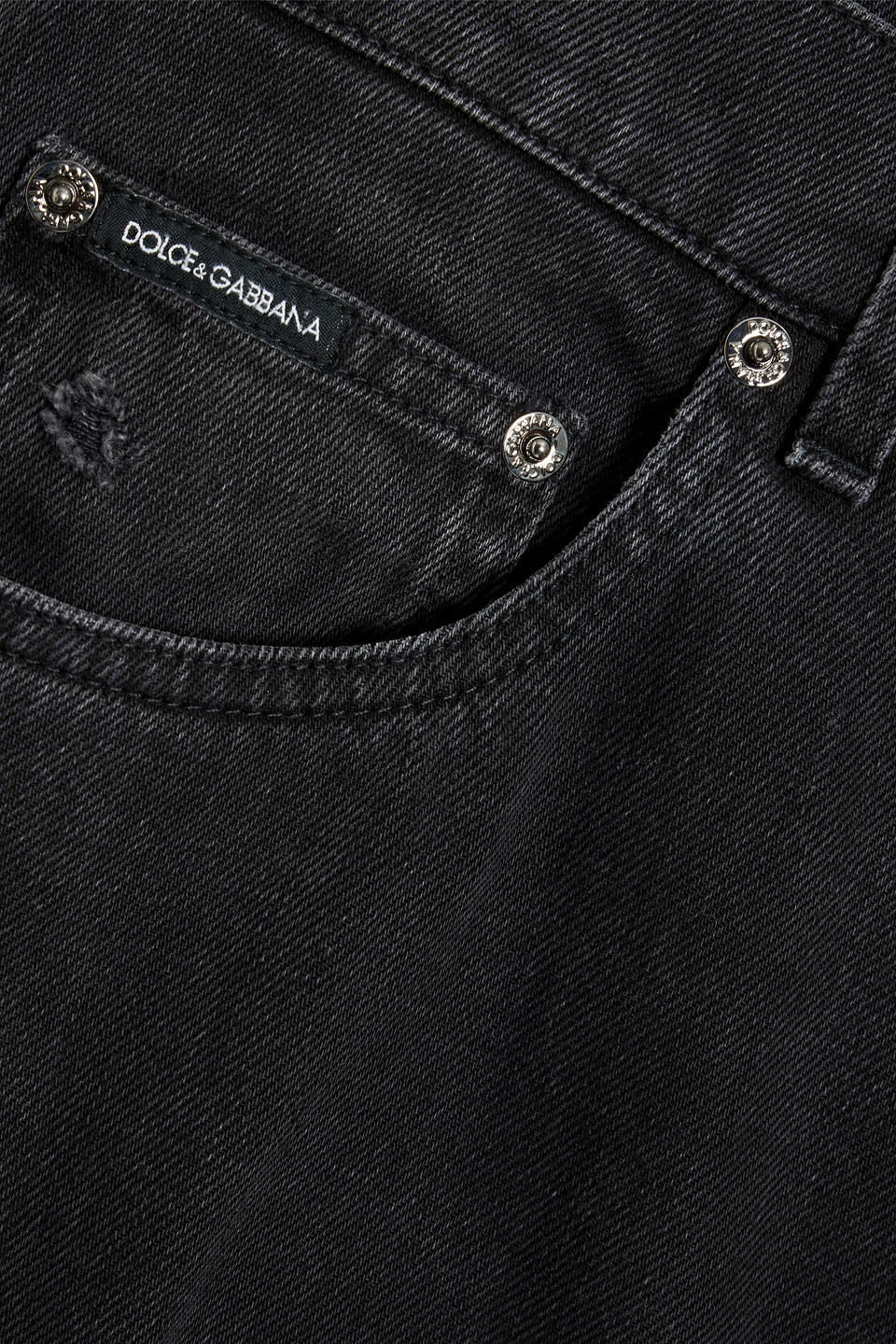 Shop Dolce & Gabbana Slim-fit Distressed Denim Jeans In Charcoal