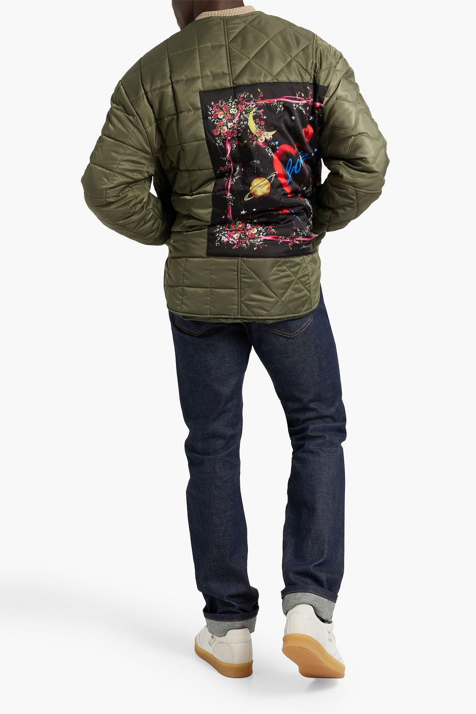 Dolce & Gabbana Embellished Quilted Shell Jacket In Army Green