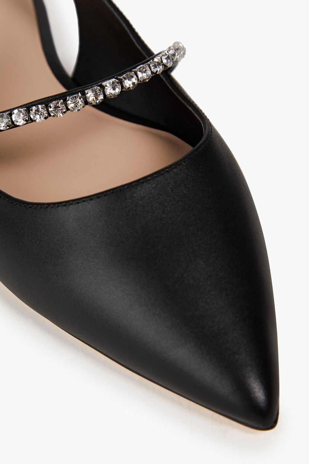 STUART WEITZMAN حذاء مسطّح «كريستالين» بمقدمة مدببة وبحزام خلفي مصنوع من الجلد بتصميم مزركش
