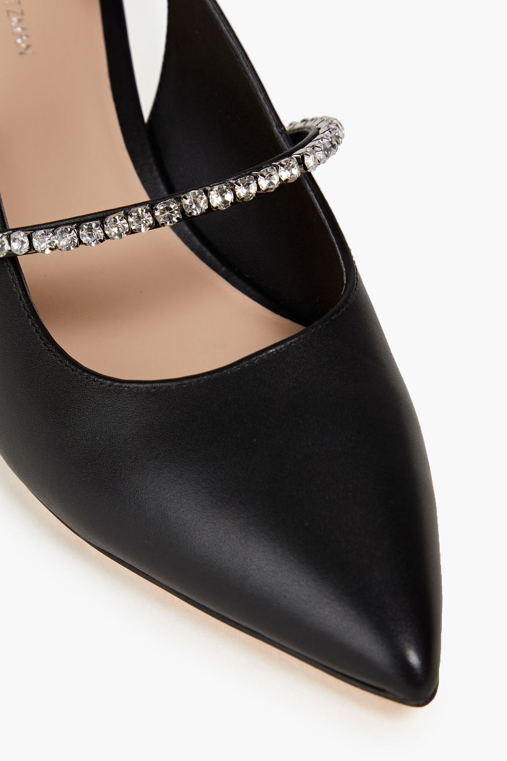 STUART WEITZMAN حذاء بامب «كريستالين» بحزام خلفي مصنوع من الجلد بتصميم مزركش ويكعب مقاس 75