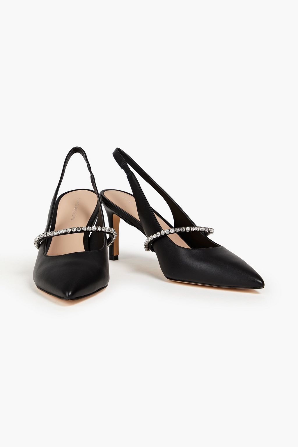 STUART WEITZMAN حذاء بامب «كريستالين» بحزام خلفي مصنوع من الجلد بتصميم مزركش ويكعب مقاس 75