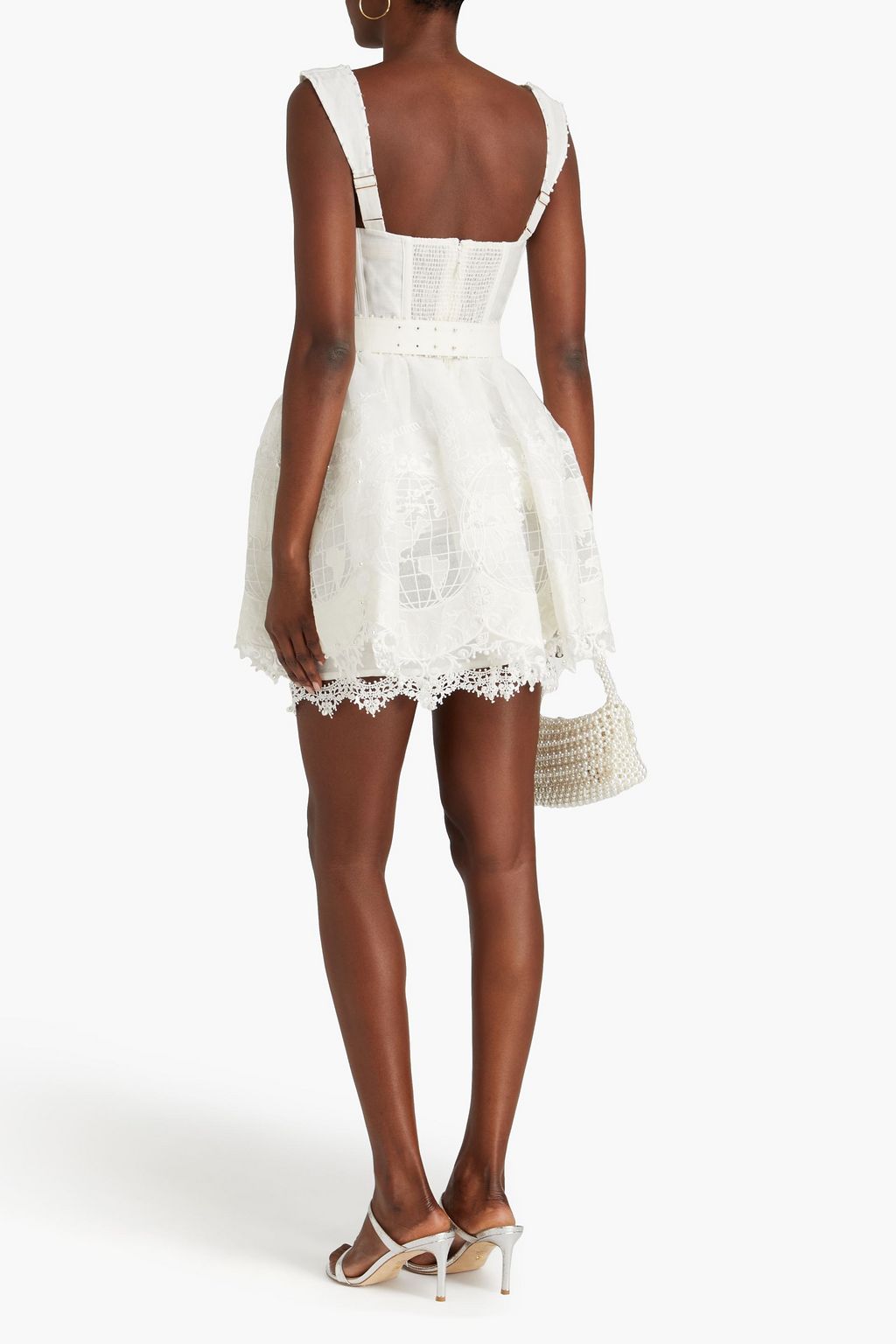 ZIMMERMANN Embellished embroidered linen and silk-blend mini dress