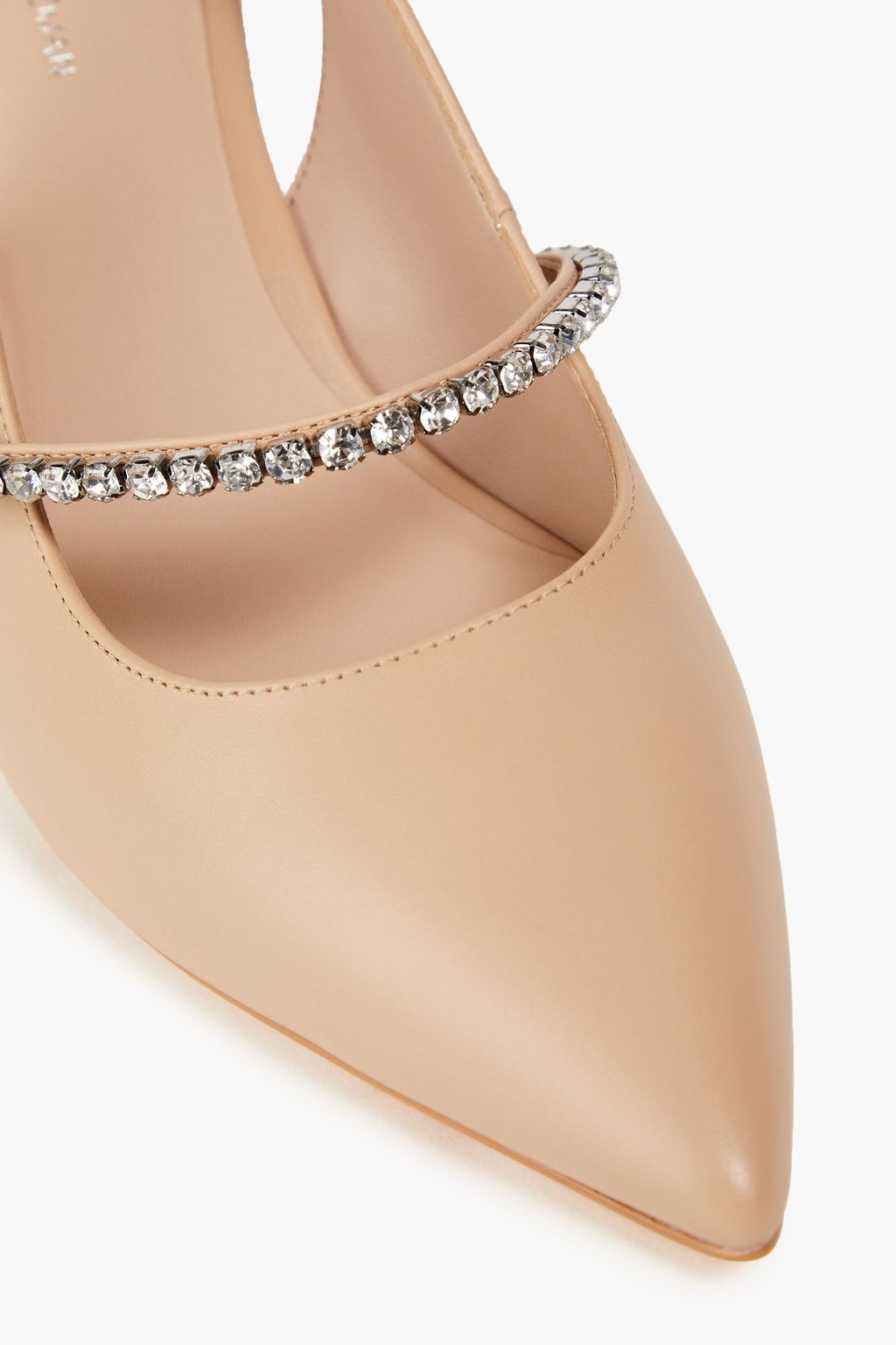 STUART WEITZMAN Crystalline 75 embellished leather slingback pumps