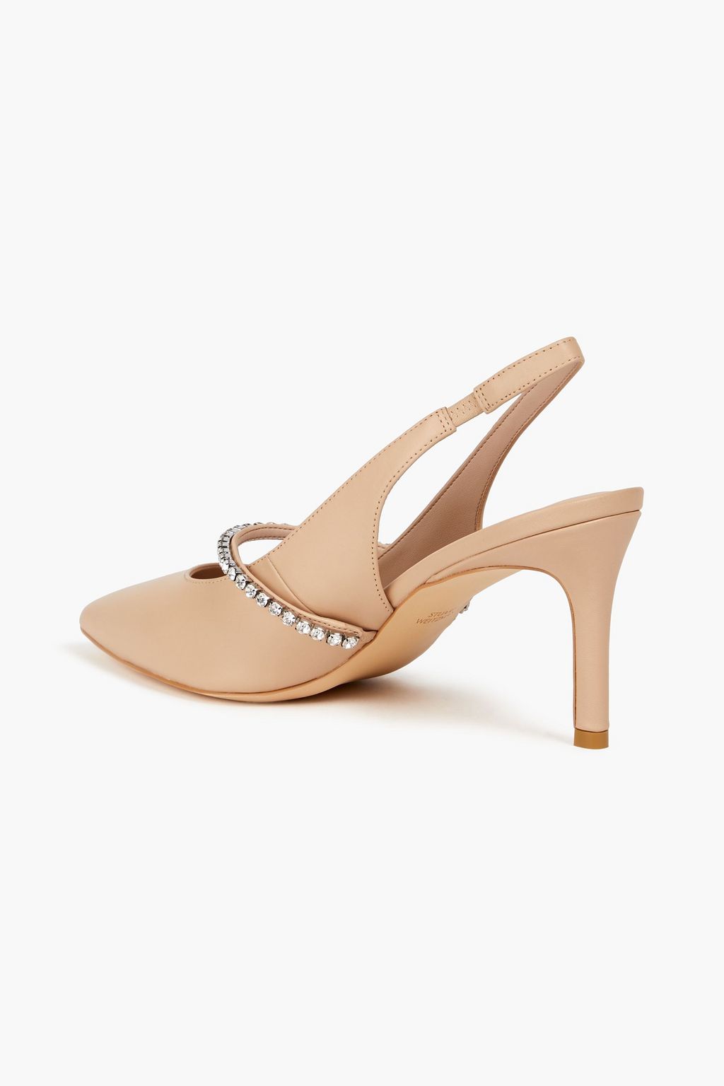 STUART WEITZMAN Crystalline 75 embellished leather slingback pumps