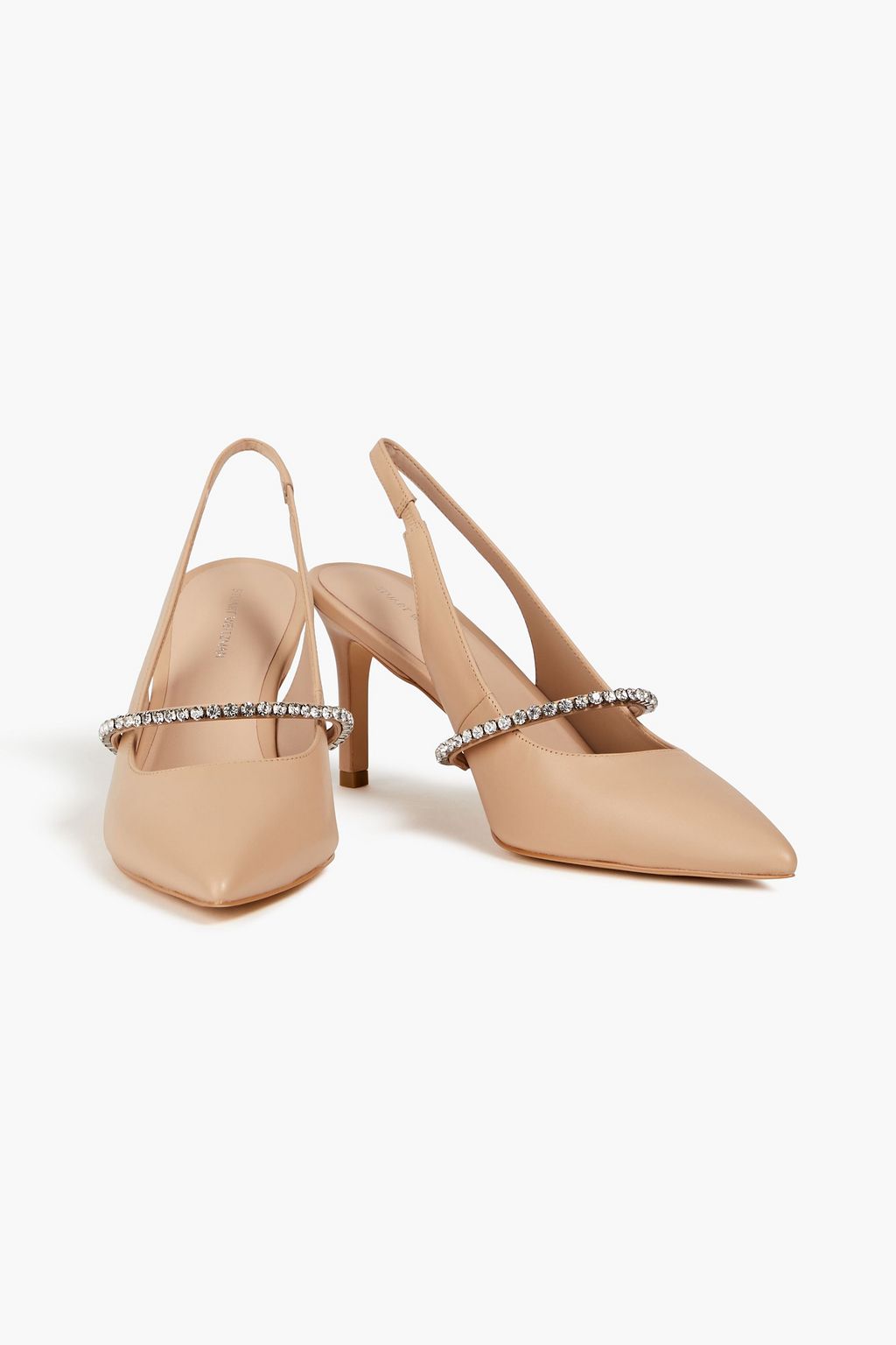 STUART WEITZMAN Crystalline 75 embellished leather slingback pumps