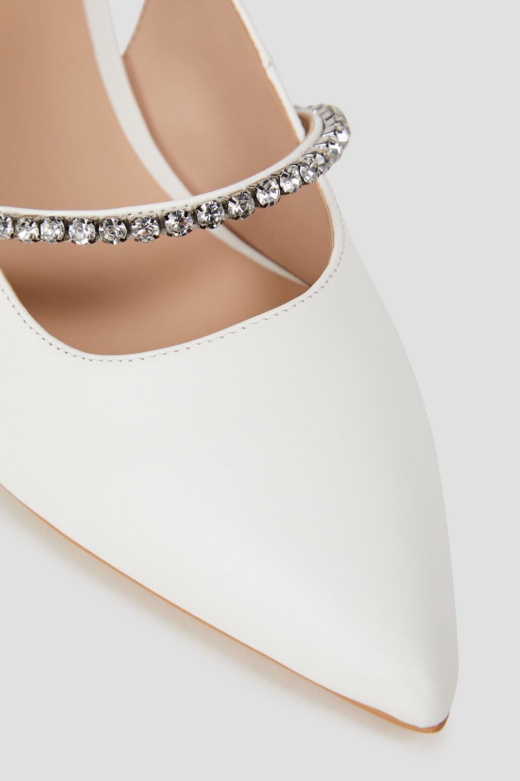 STUART WEITZMAN Crystalline 75 embellished leather slingback pumps