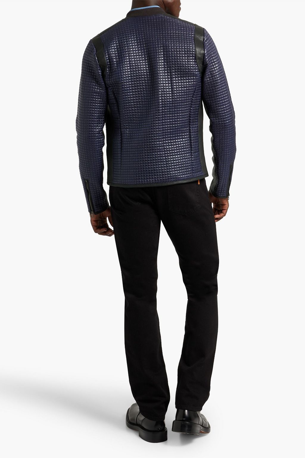 DOLCE&GABBANA Leather-trimmed quilted shell bomber jacket