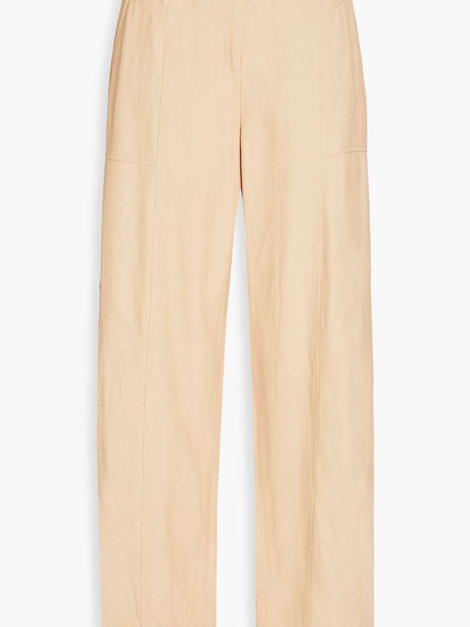 twill straight-leg pants