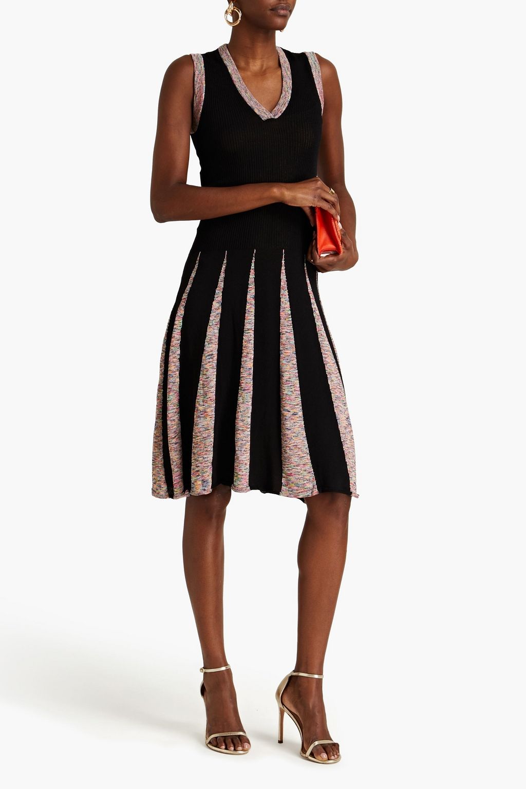 BOUTIQUE MOSCHINO Space-dyed ribbed-knit dress