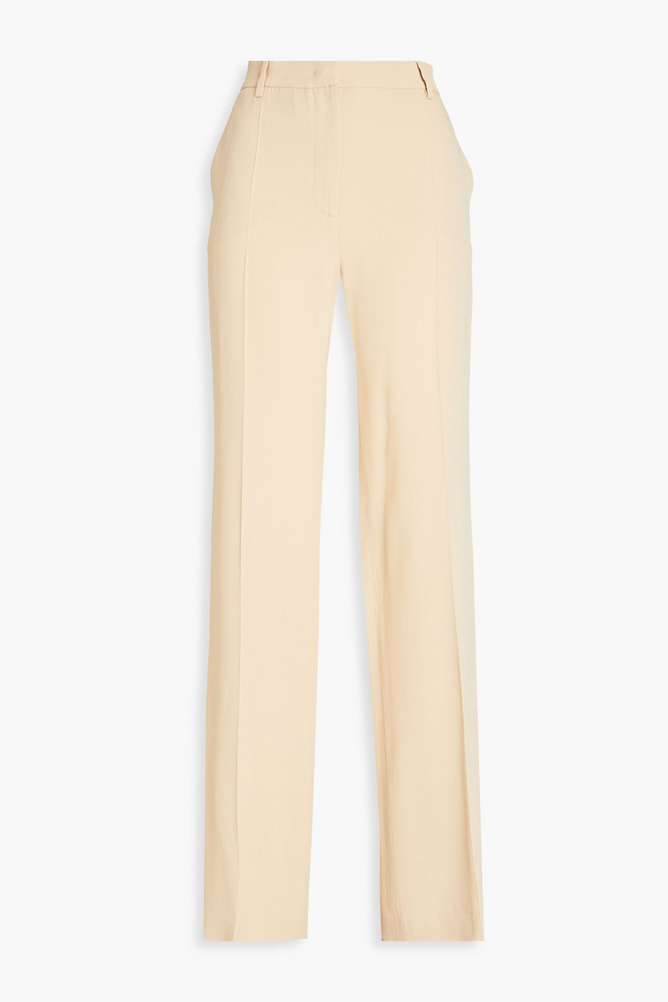 Satin-trimmed cady straight-leg pants