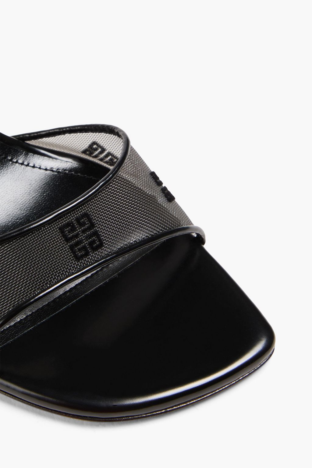 GIVENCHY Flocked mesh and leather sandals