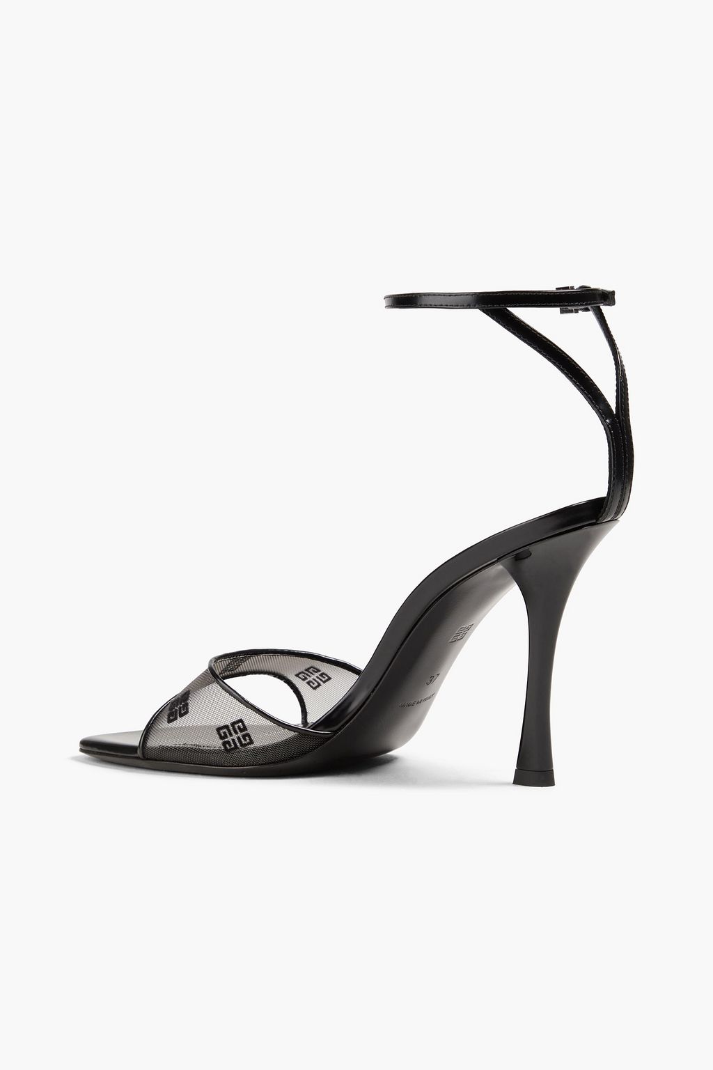 GIVENCHY Flocked mesh and leather sandals