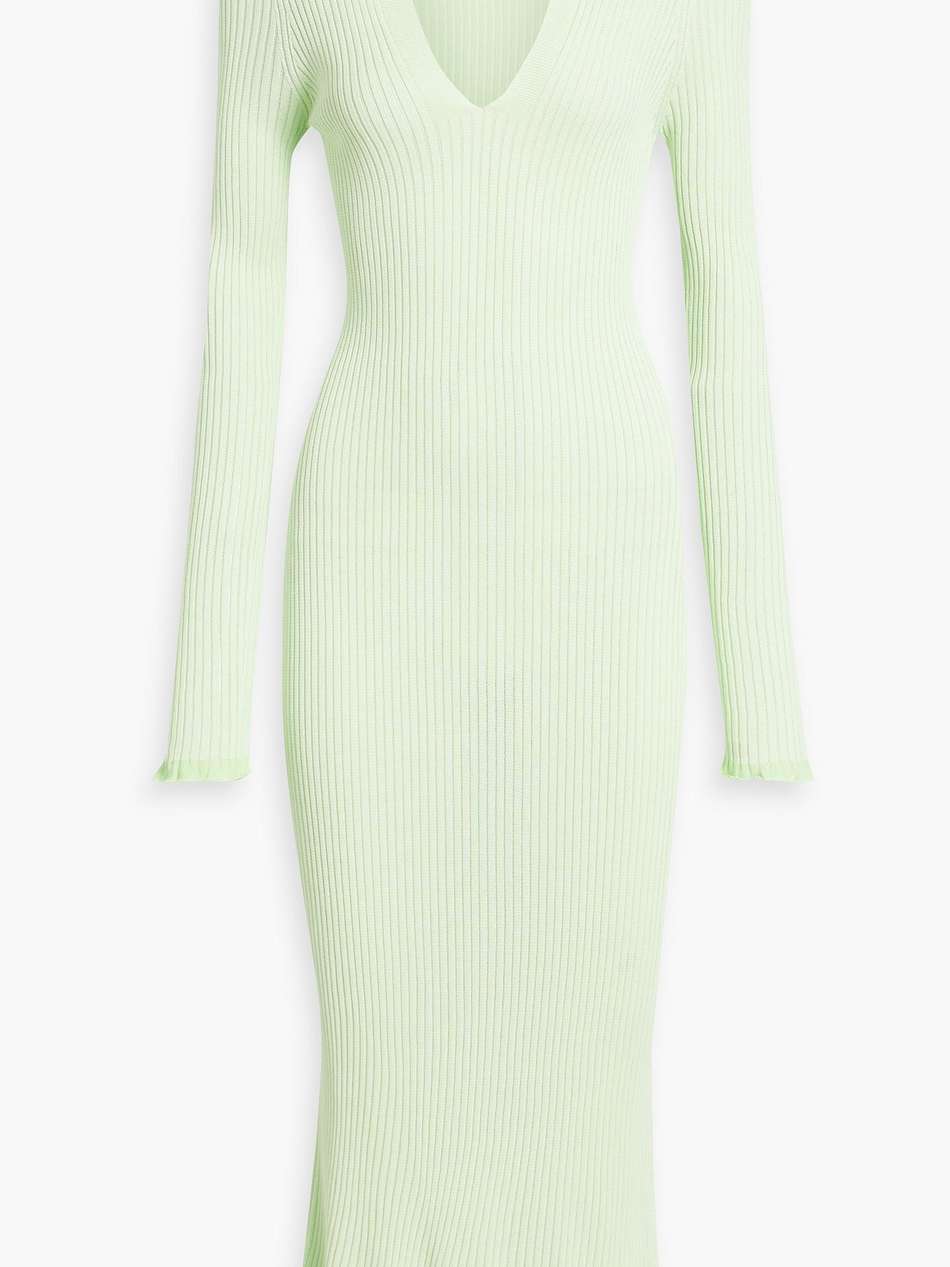 ribbed-knit midi dress